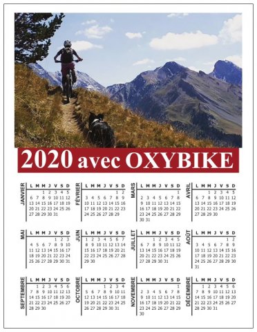 Le désormais classique calendrier magnétique d'OXYBIKE est  disponible dans votre magasin ,2 versions cette année ,venez vite !!!!